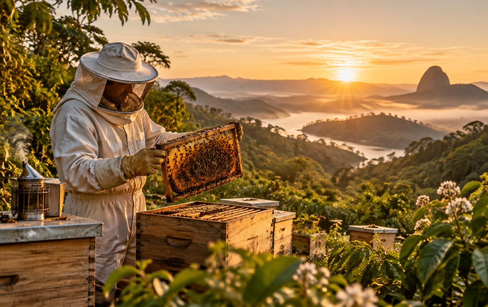 Brazilian beekeeper and honey production